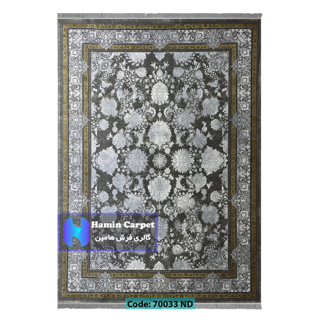 فرش 12 متری 700 شانه تراکم 2100 برجسته مدرن نقره ای دلفینی کد SZ70033ND