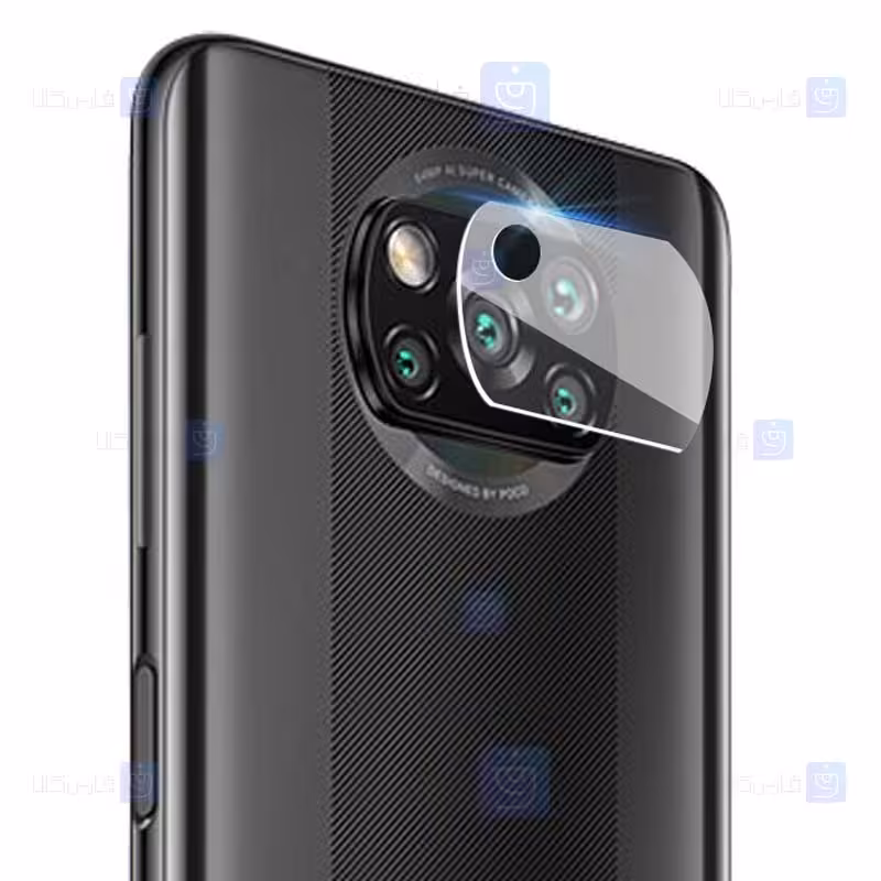 محافظ لنز دوربین از نوع شیشه ای مناسب برای گوشی موبایل Poco X3 NFC

