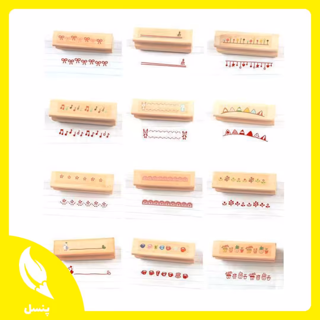  مهر چوبی جعبه سفید طلقی حاشیه