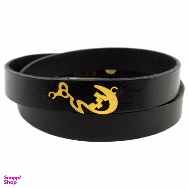 دستبند چرم و طلا 18عیار مانچو مدل Bfg040