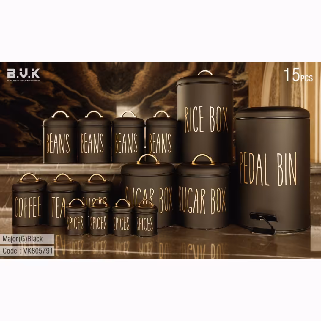 سرویس آشپزخانه 16 پارچه بی وی کی ماژور مشکی طلایی مدل 805791