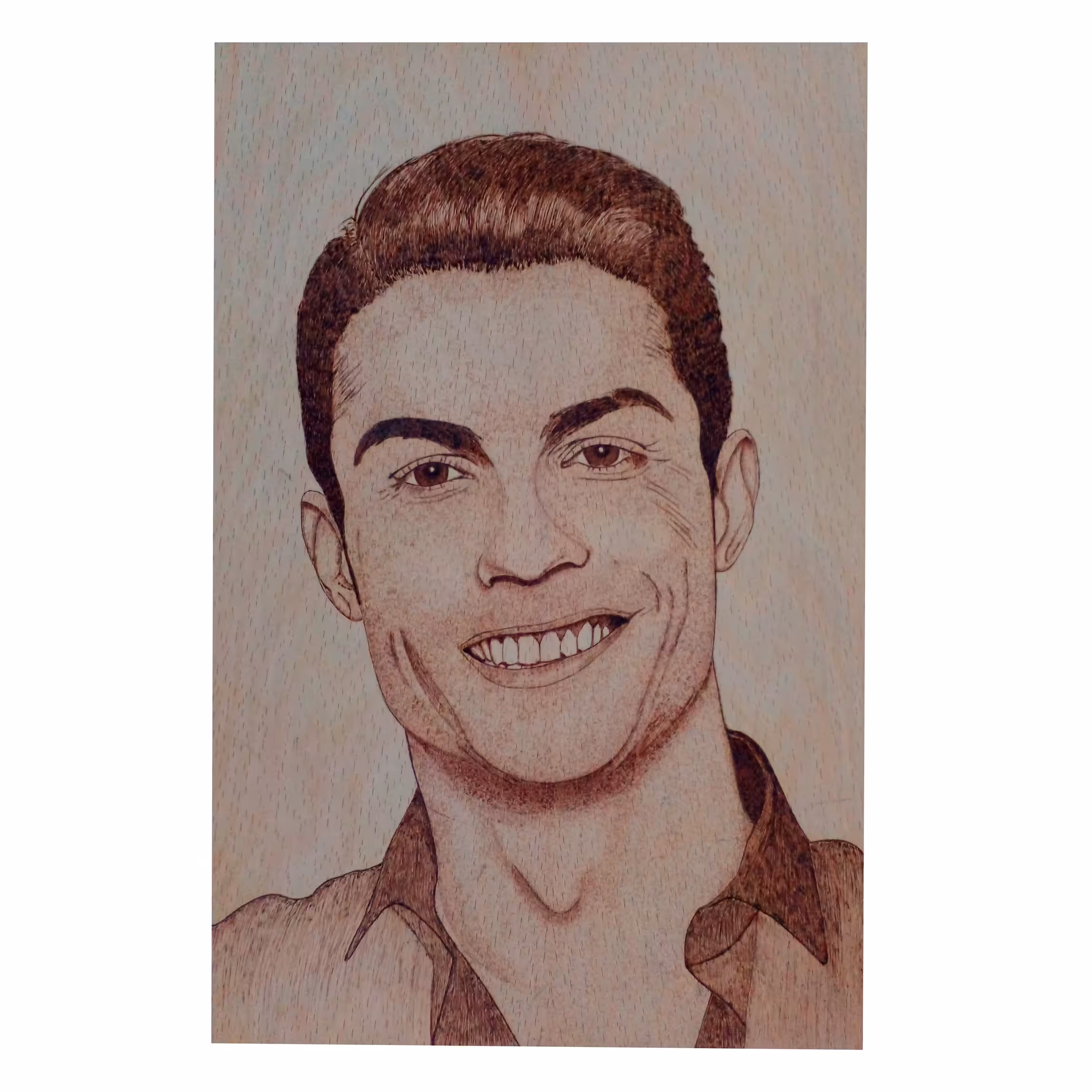 تابلو چوب سوخته نگاری طرح رونالدو سایز 27 در 41 سانتیمتر 