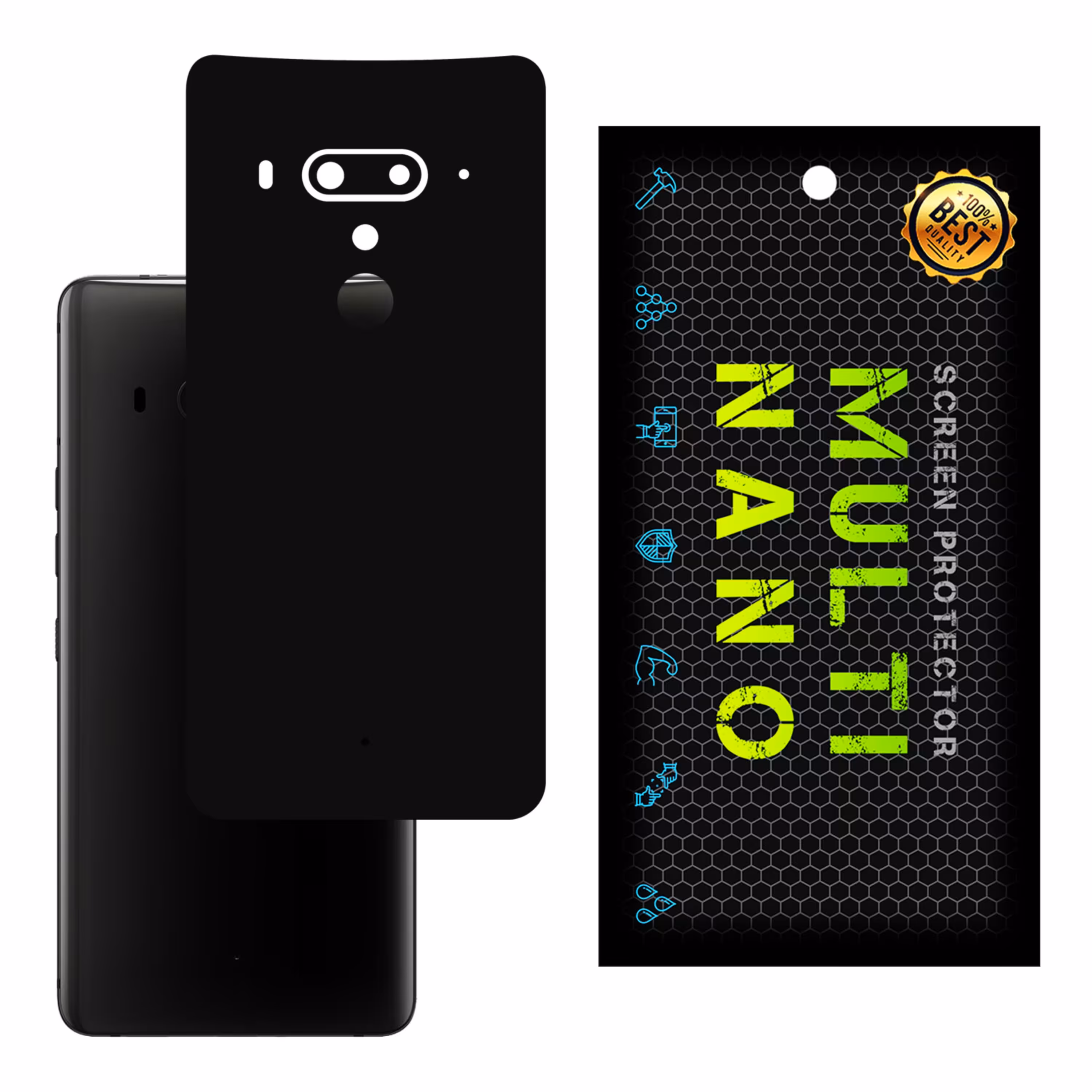 برچسب پوششی MultiNano مدل X-F1M-Black برای پشت موبایل اچ تی سی U12 Plus