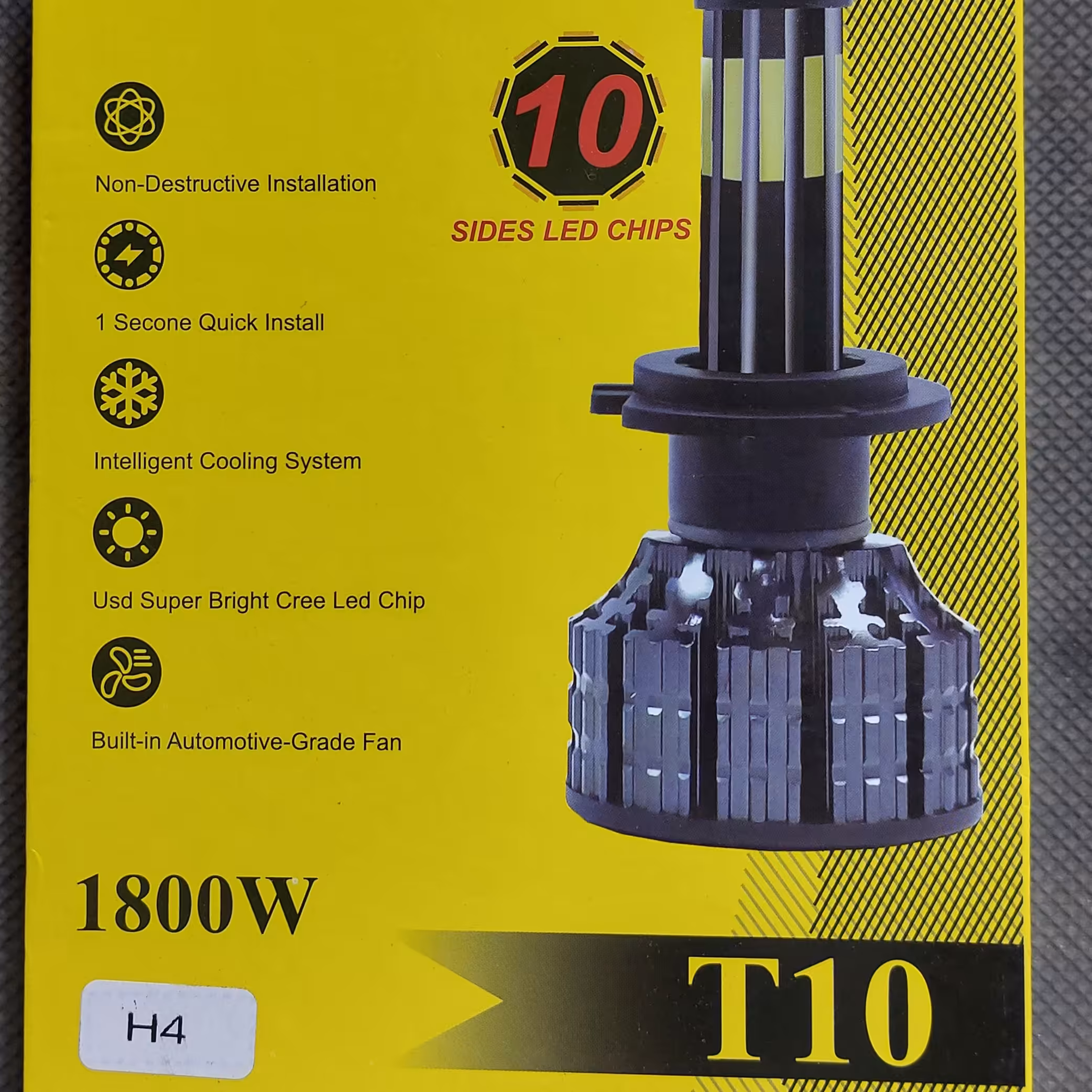 هدلایت ده طرفه T10شرکت Tobys پایهH4تعداد2عدد