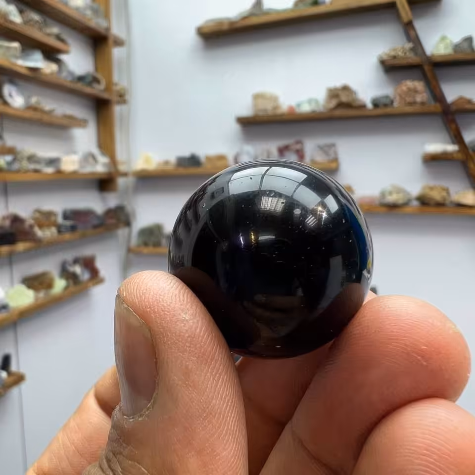 گوی سنگی لاجورد و اونیکس و آمیتیست و چشم ببر و جاسپر