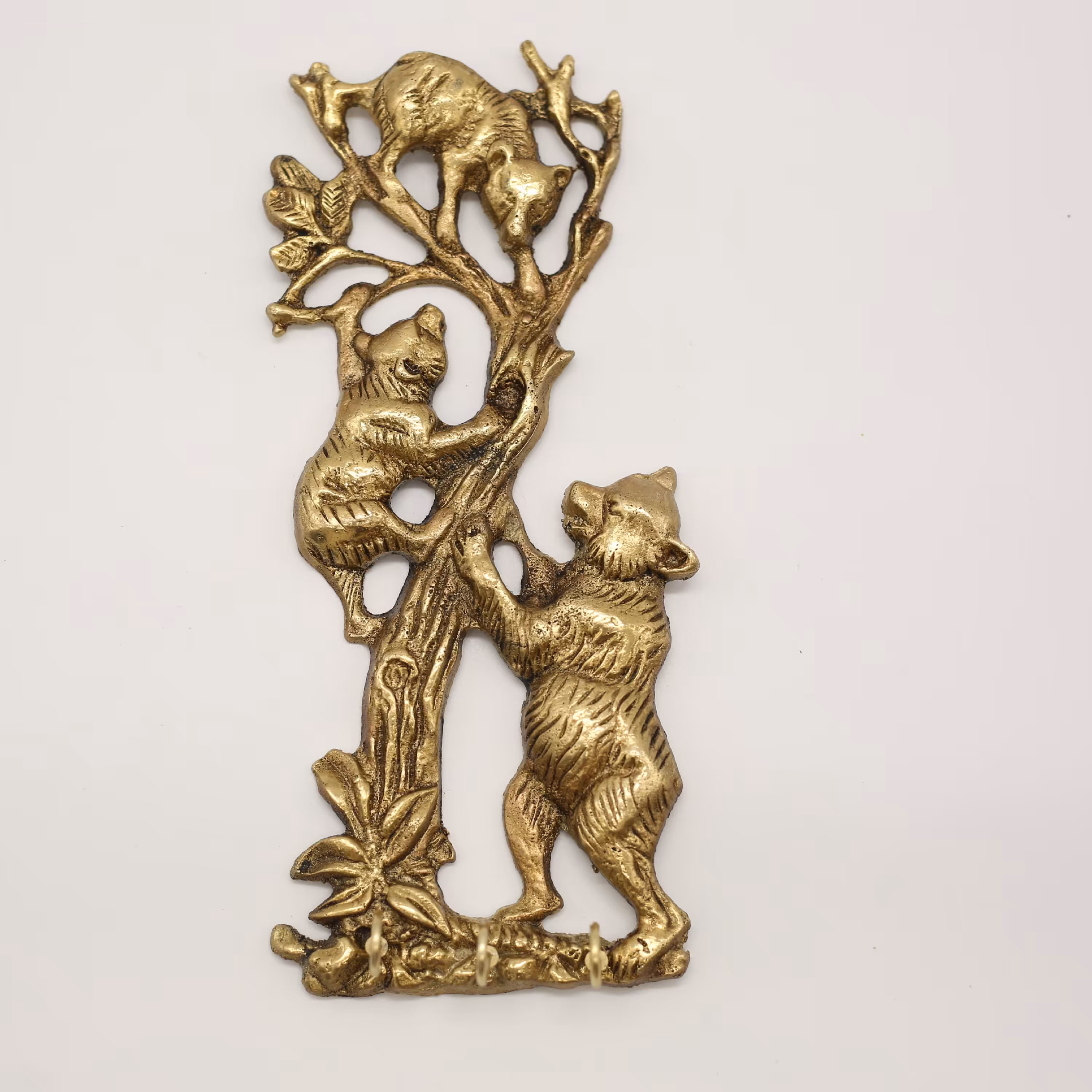 جاکلیدی دیواری برنز طرح خرس