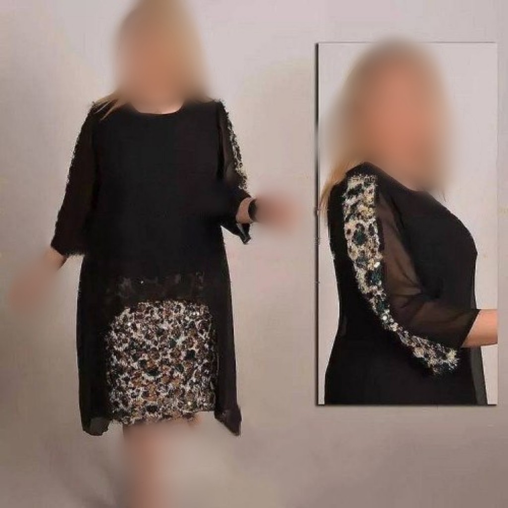 پیراهن مجلسی قواره دار با کیفیت بالا از 46 تا 58 داره