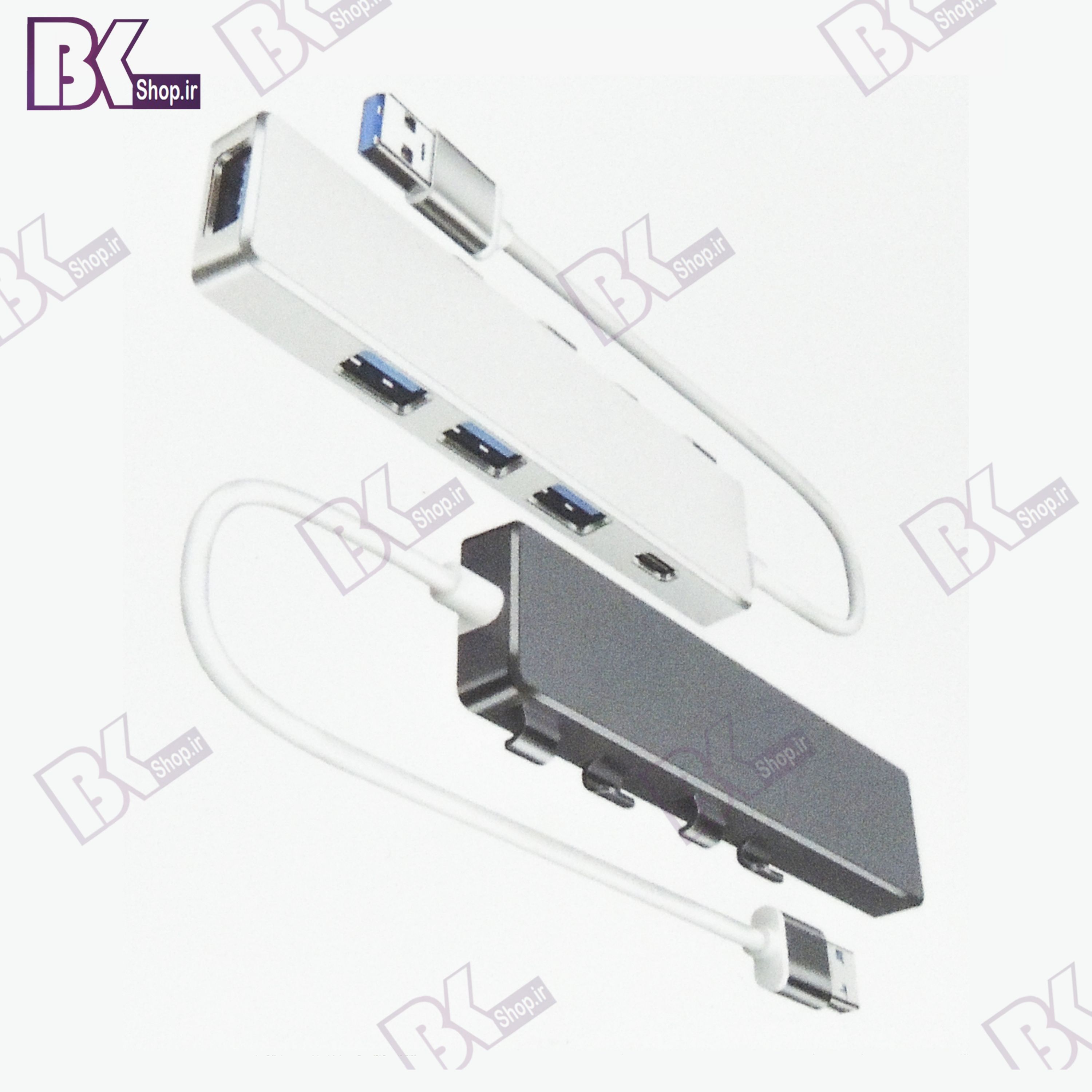 هاب 4 پورت USB 3.0 گیره دار فلزی مدل ADS-301A