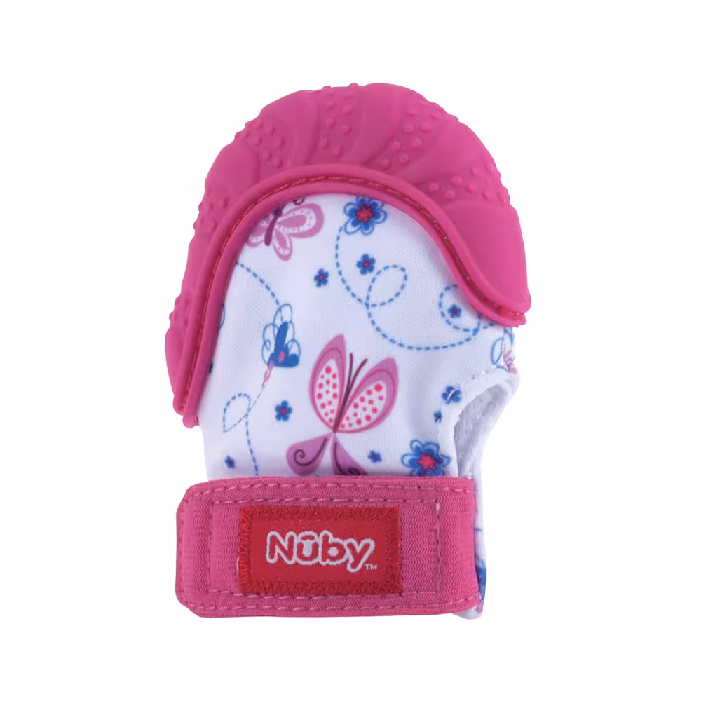 دندانگیر دستکشی  3 ماه نابی NUBY صورتی