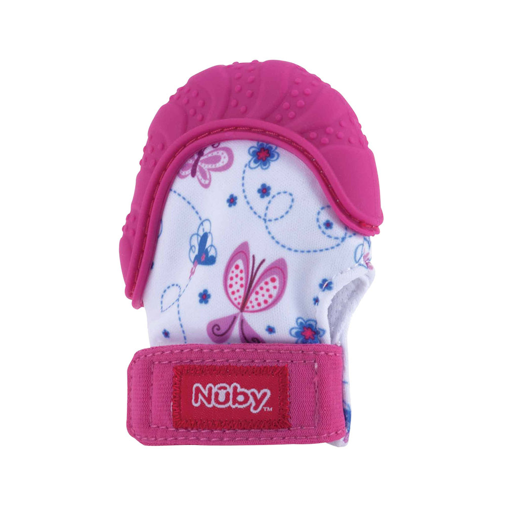 دندانگیر دستکشی  3 ماه نابی NUBY صورتی