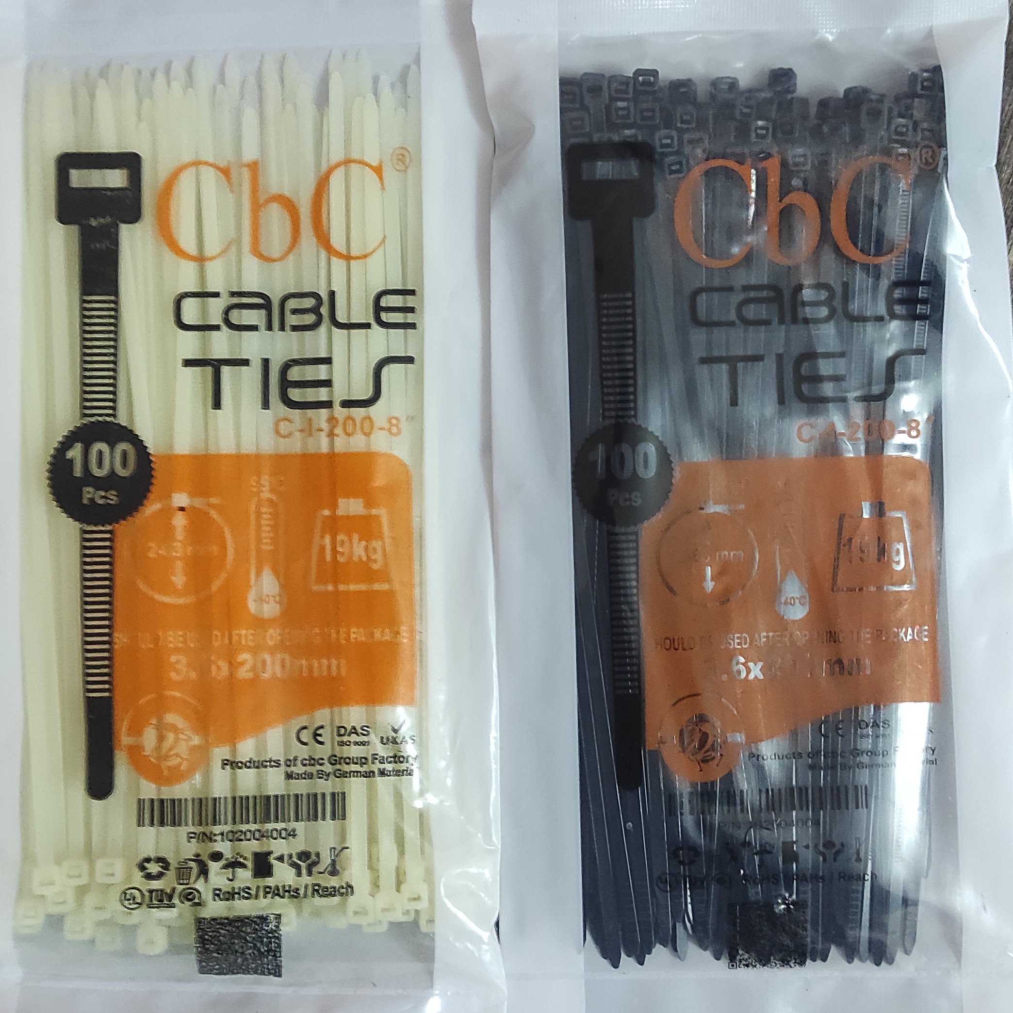 بست کمری 20 سانت 3.6 میلیمتری سی بی سی با متریال آلمانی و کیفیت درجه یک تعداد در بسته 100 عدد