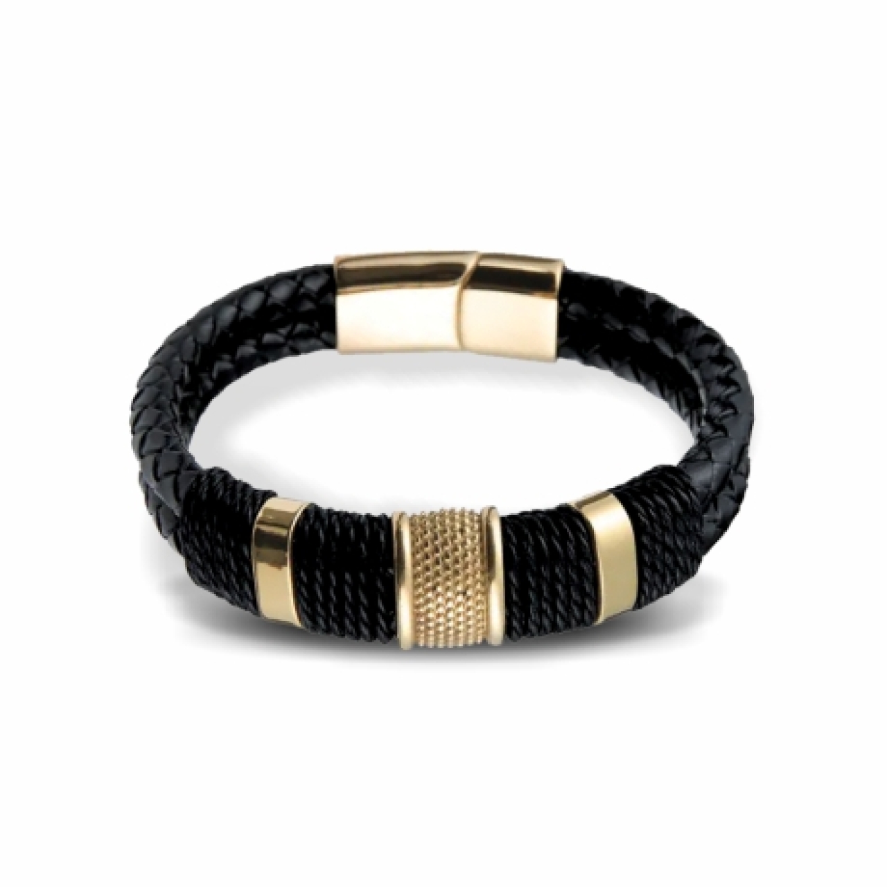 دستبند چرم کلاسیک طلایی کد H-9950