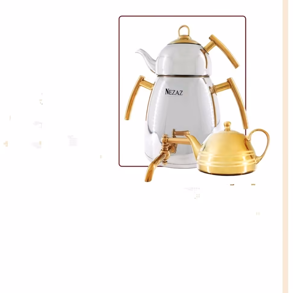 کتری قوری تمام استیل  هرمی استیل براق Nezaz