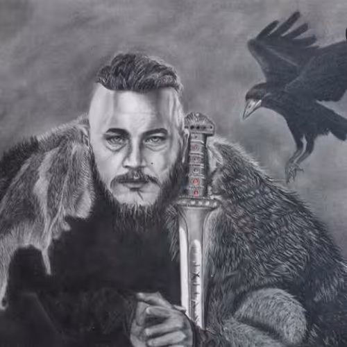 سفارش نقاشی چهره سیاه قلم در ابعاد A3