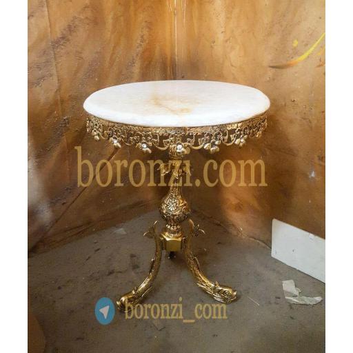 میز تلفن برنزی پایه ماهی سایز 50 مدل یاسی