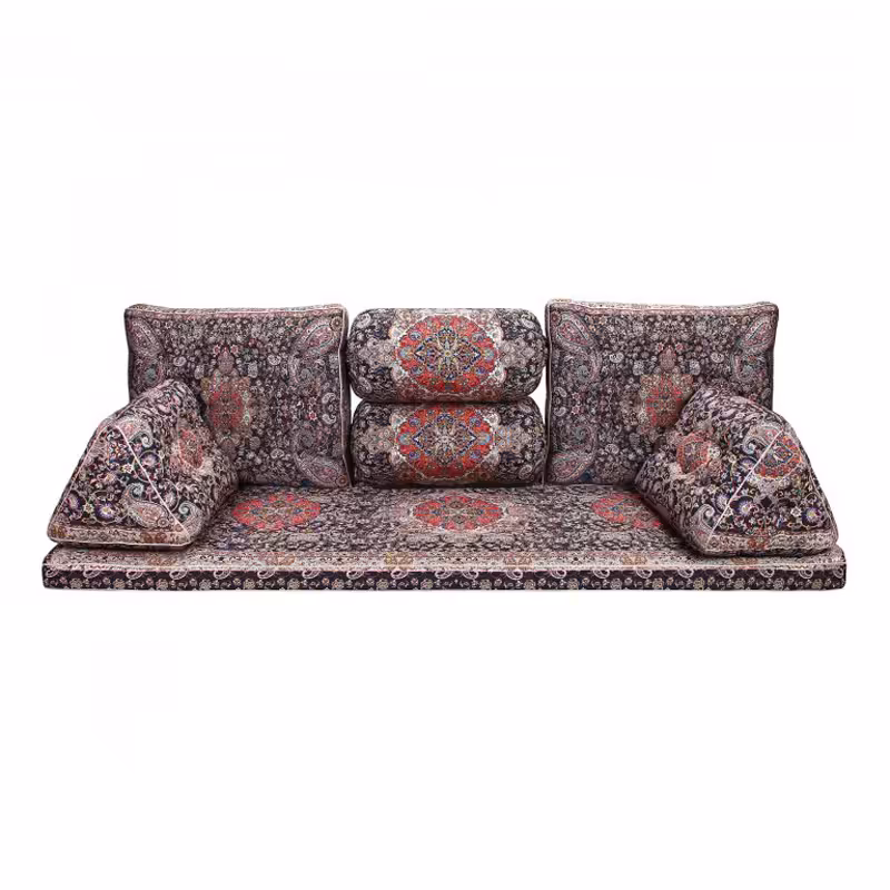 سرویس 7 تکه پشتی سنتی شاه نشین ابریشم مدل سالار کد Slr-srm