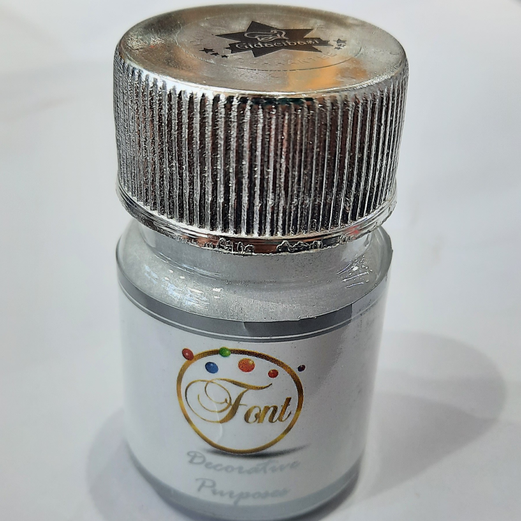 رنگ پودری سفید صدفی فونت اصلی 10 گرمی (مخصوص رنگ کردن روی کیک، دسر، فوندانت و ..)