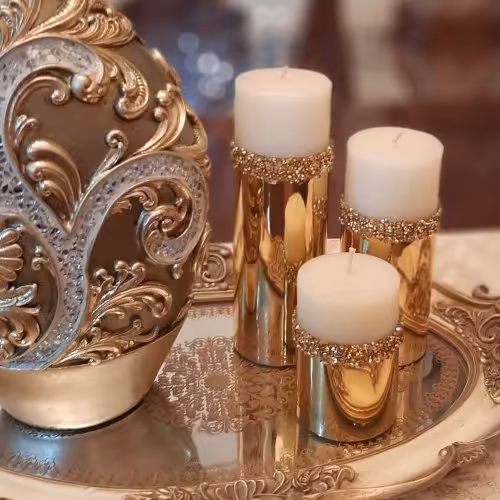 شمع دکوری مدل طلایی