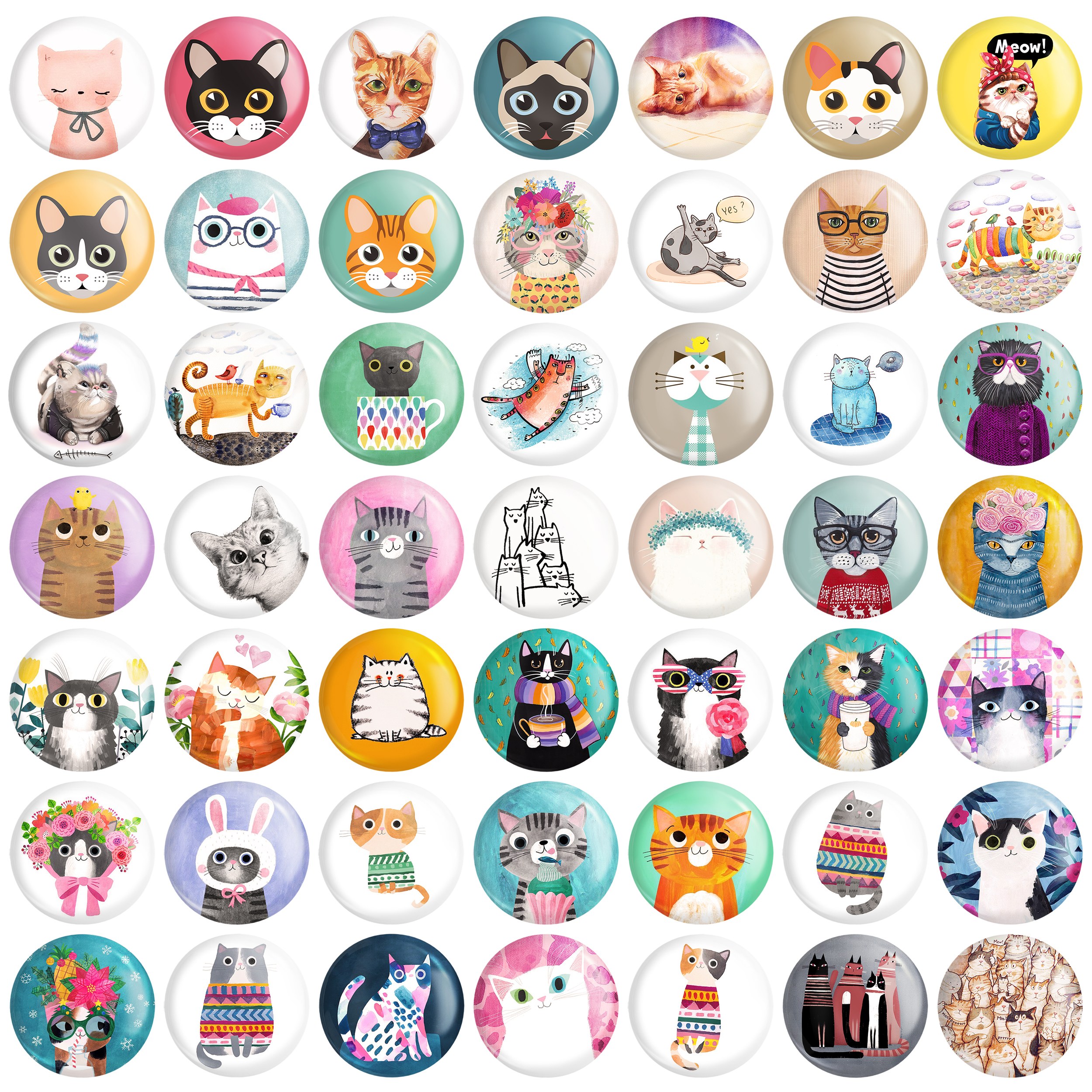 مگنت خندالو طرح گربه Cat کد 93 مجموعه 50 عددی