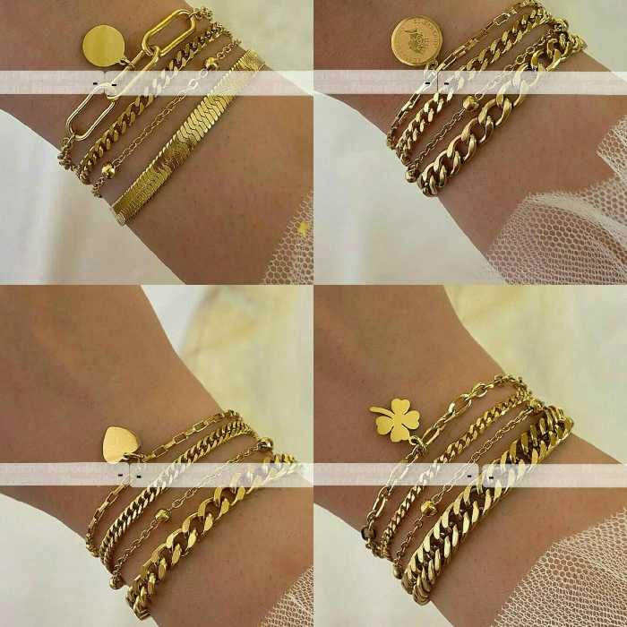 دستبند چهارردیفه شیک و زیبا در تنوع مدل های مختلف