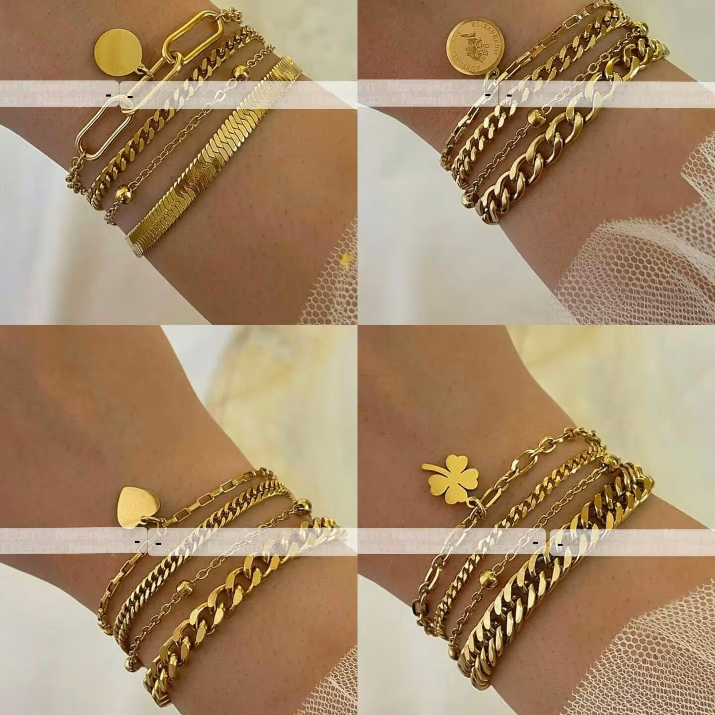 دستبند چهارردیفه شیک و زیبا در تنوع مدل های مختلف