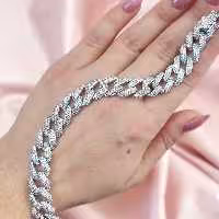 دستیند نقره 925 روکش طلا سفید 