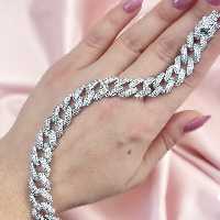 دستیند نقره 925 روکش طلا سفید 