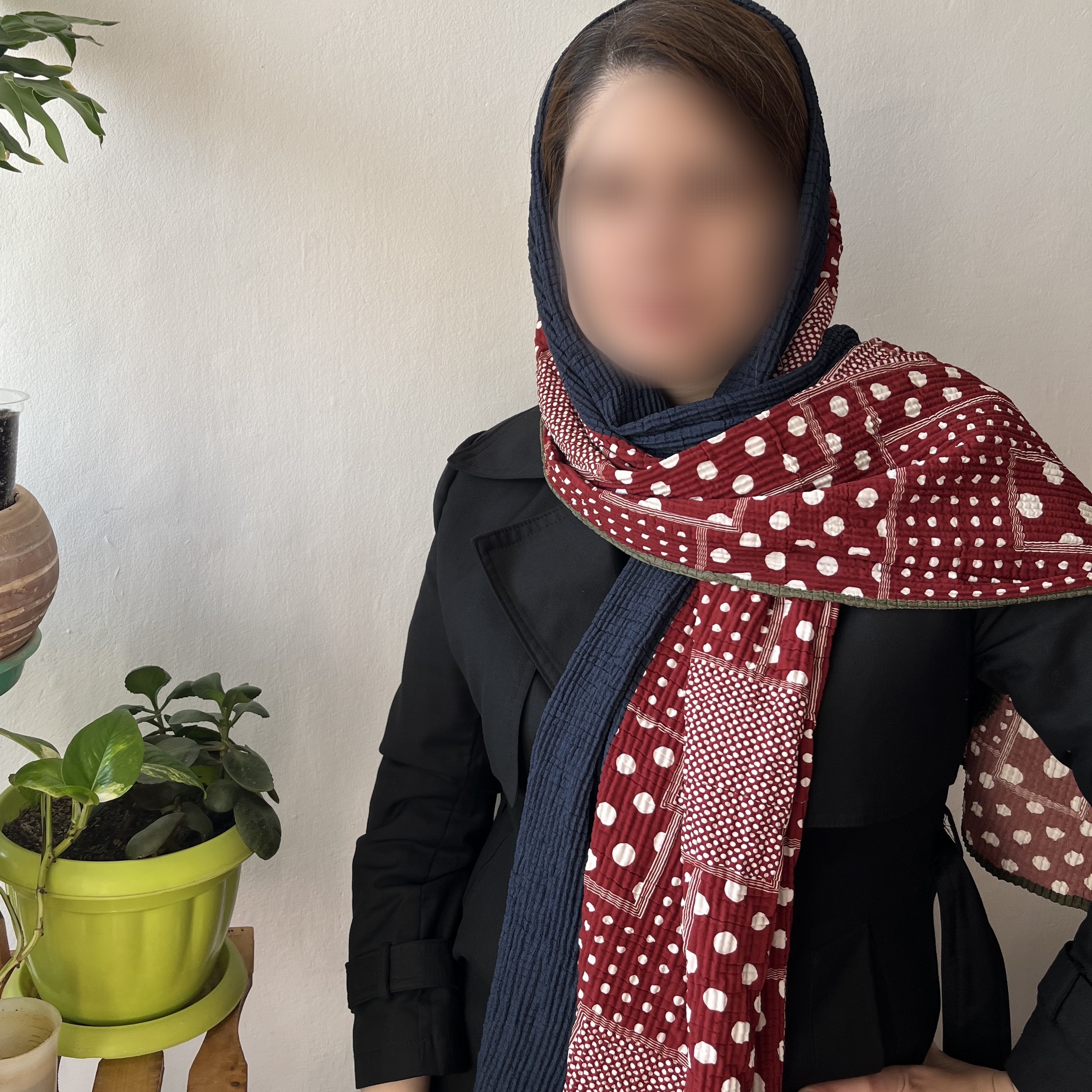 شال پلیسه دورنگ