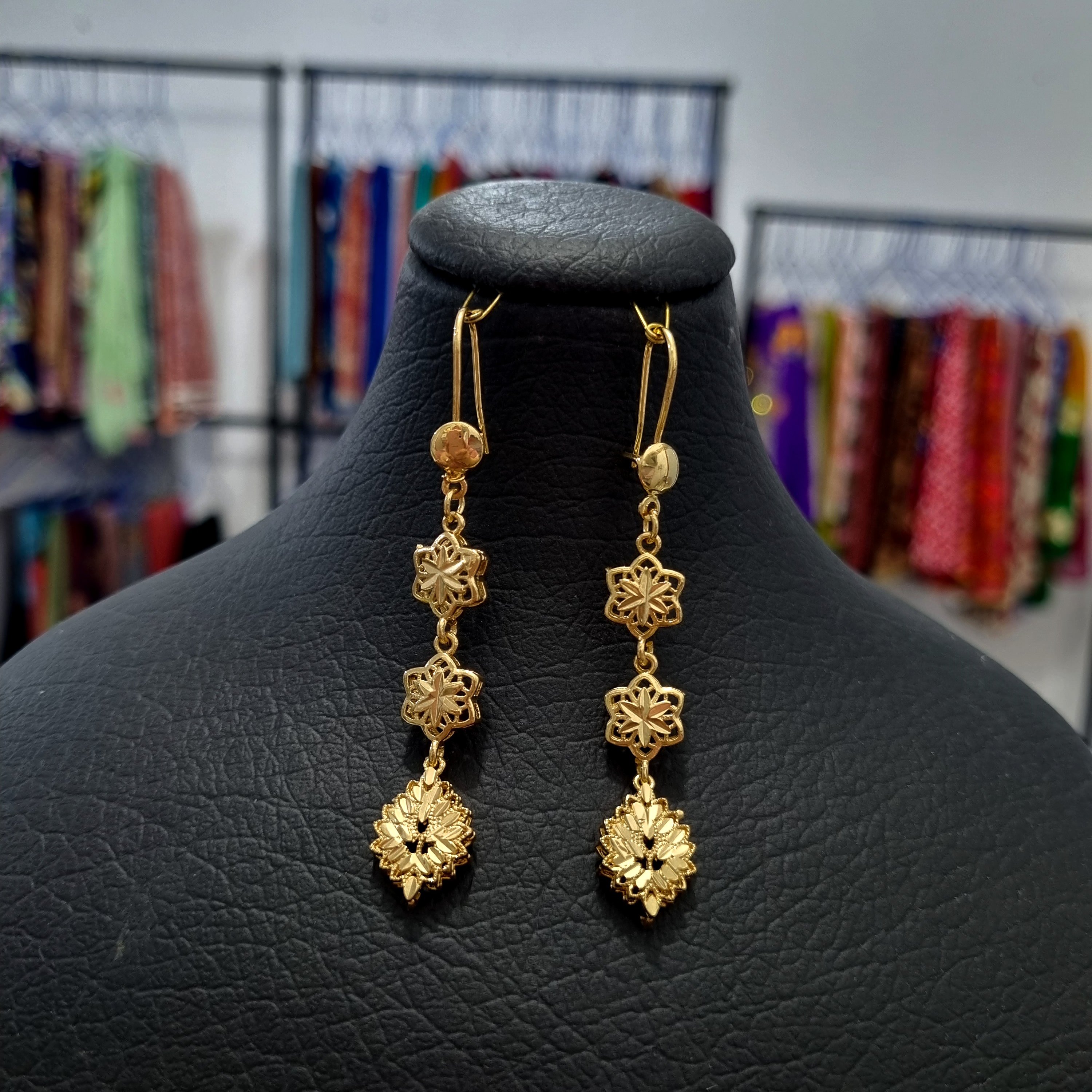 گوشواره زنانه مجلسی آویزی طرح طلارنگ ثابت کیفیت عالی ارسال رایگان کد67