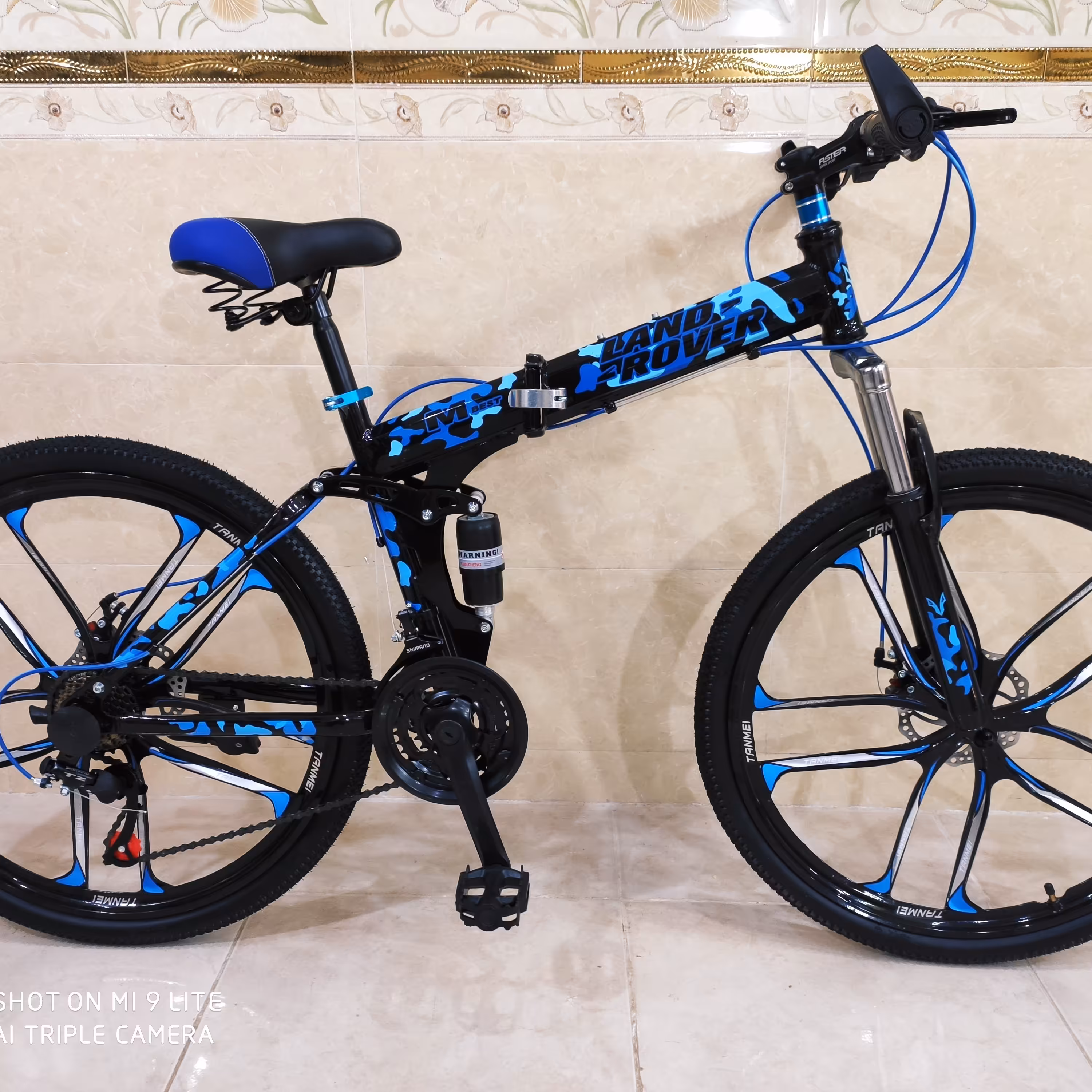 دوچرخه تاشو سایز 26  سایز 24  سایز 27     LAND ROVER رنگ ارتشی ابی 