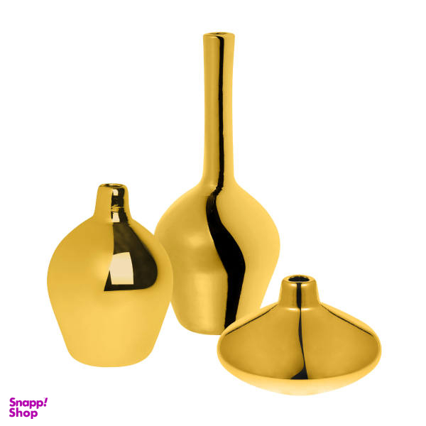 گلدان دکوری مدل CR-NZ190 طرح سالونگ مجموعه 3 عددی