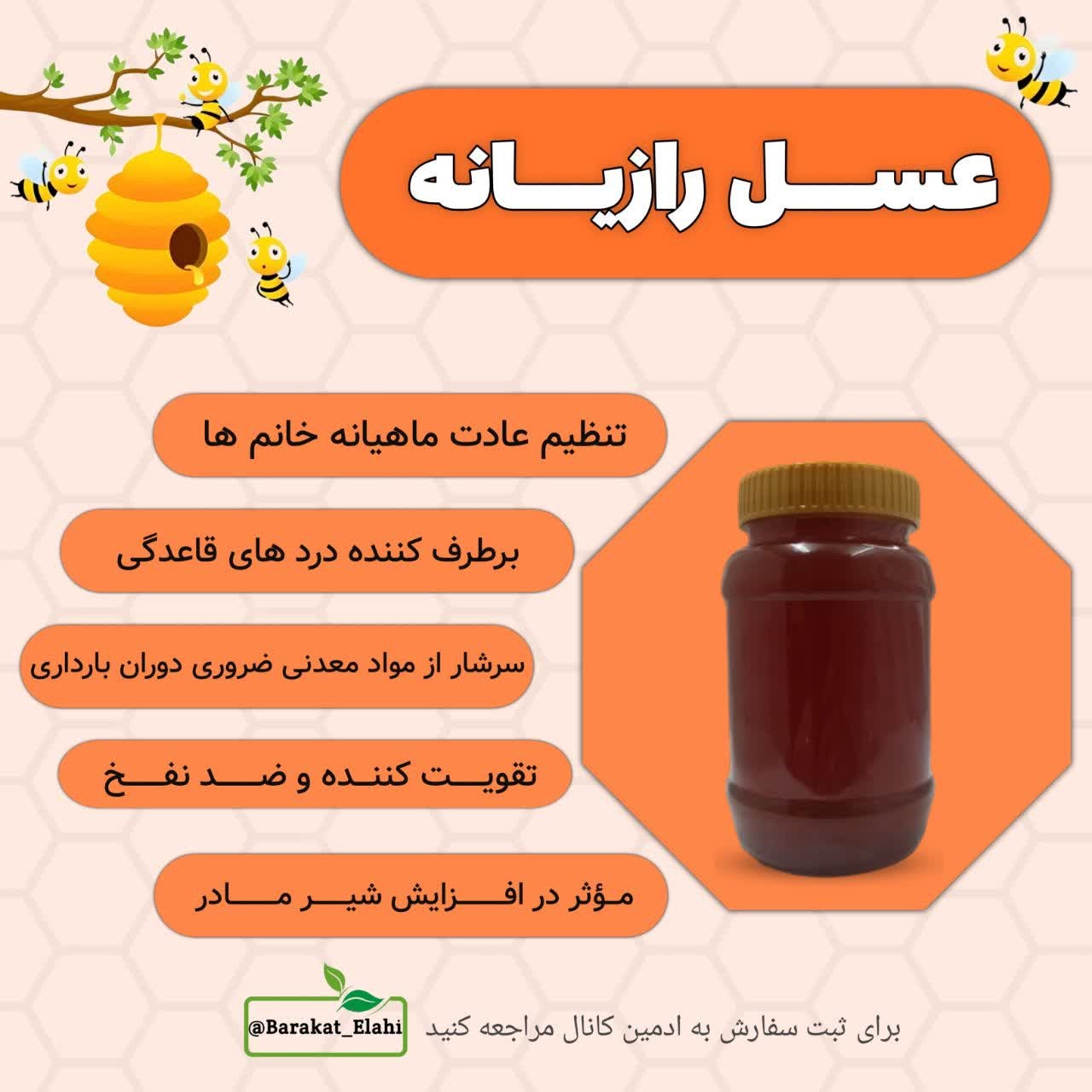 عسل طبیعی رازیانه ارگانیک (یک کیلویی خالص)