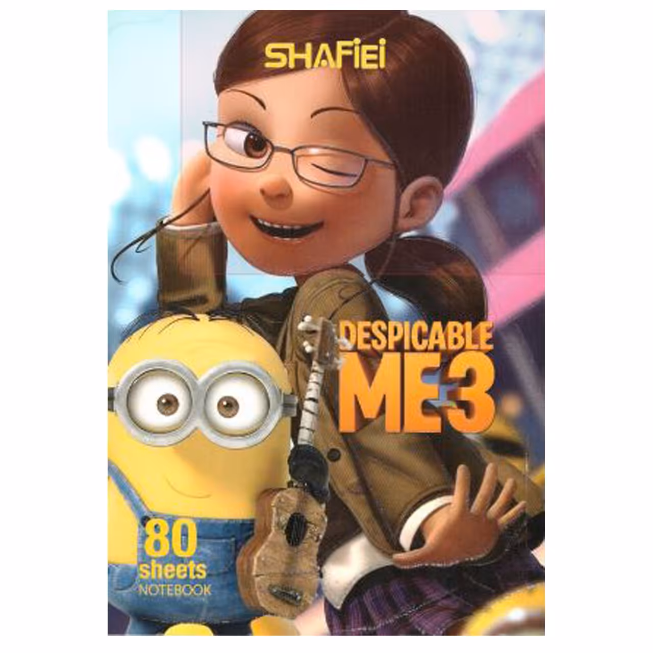 دفتر مشق 80 برگ شفیعی مدل بچه ومینیون گیتار به دست کد 07