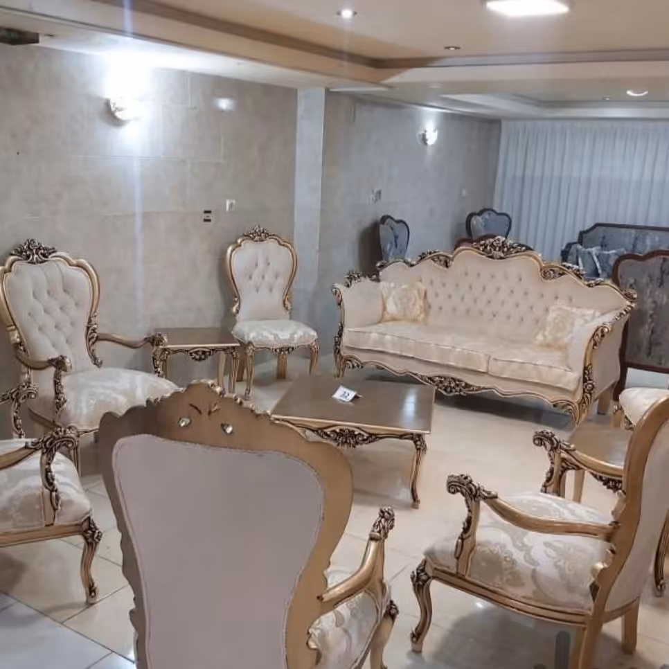 مبل استیل 7نفره پانیذچوب گردو