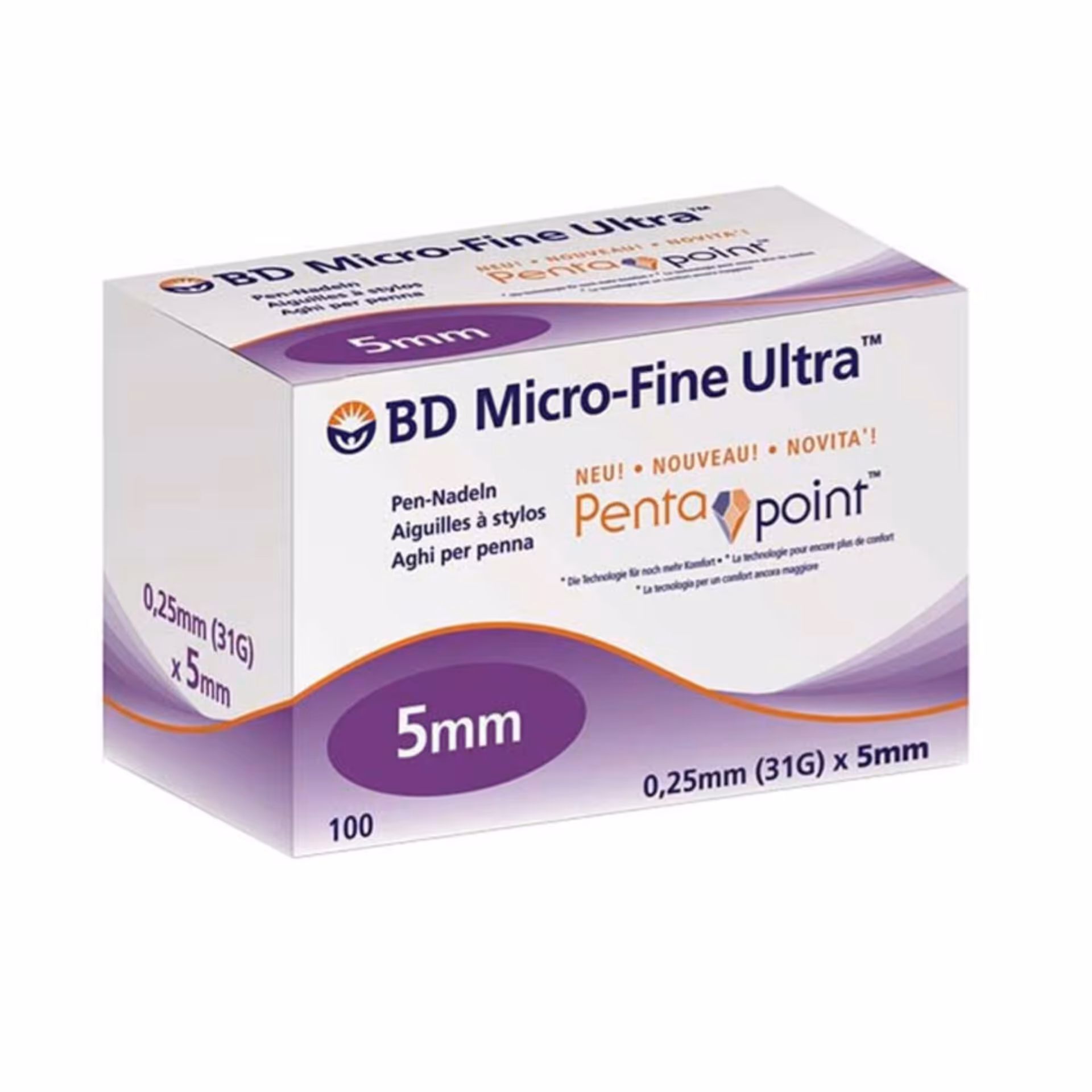 سر سوزن سایز 5 پن انسولین بی دی BD