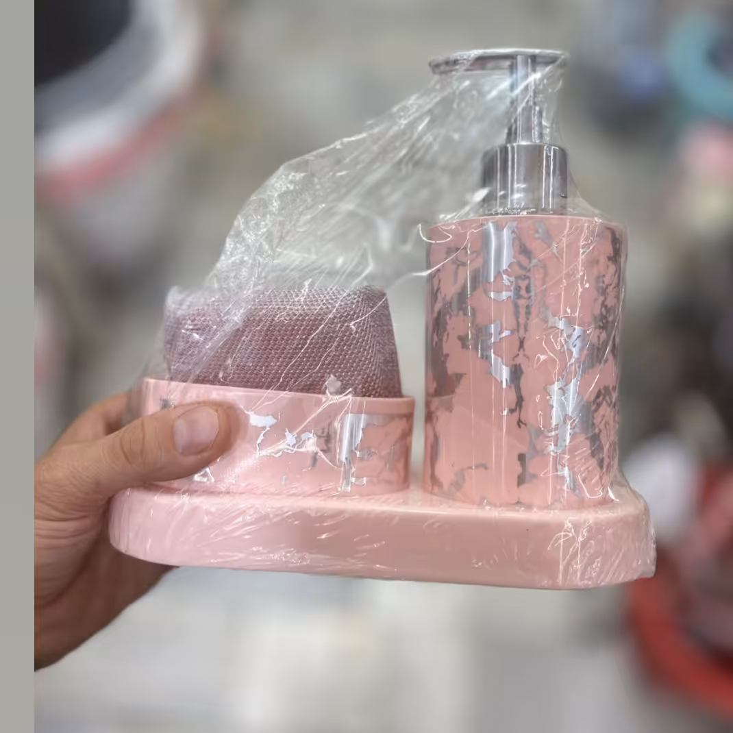 ست جا مایع و جا اسکاچ طرح ماربل 