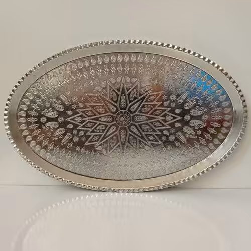 سینی مسی بیضی شکل قلع شده سایز3
