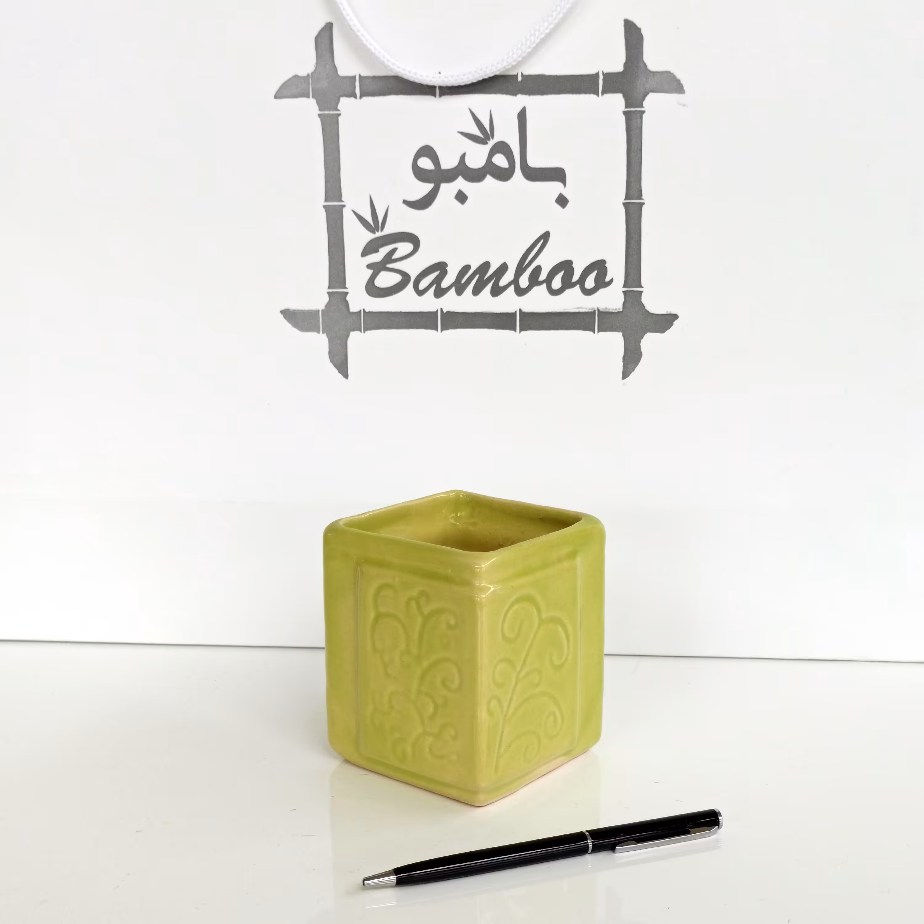 گلدان سرامیکی لعاب دار مینیمال طرح ایکیا 