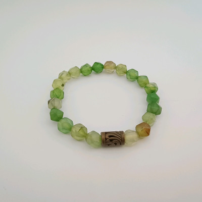 دستبند عقیق سبز تراش استار ر308