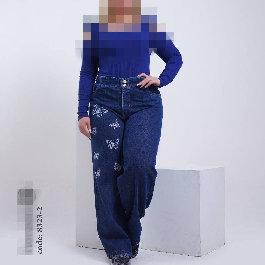 شلوار جین بگ پروانه ای سایز بزرگ ارسال  رایگان 