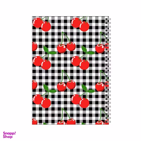 دفتر مشق 80 برگ بامبیلیپ طرح پترن چهارخانه گیلاسی کد 5112303