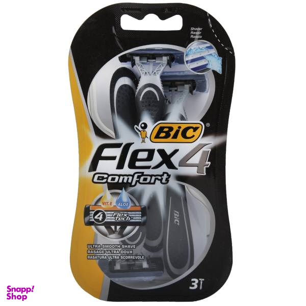تیغ بیک (Bic) مدل Flex 4 Comfort بسته 3 عددی