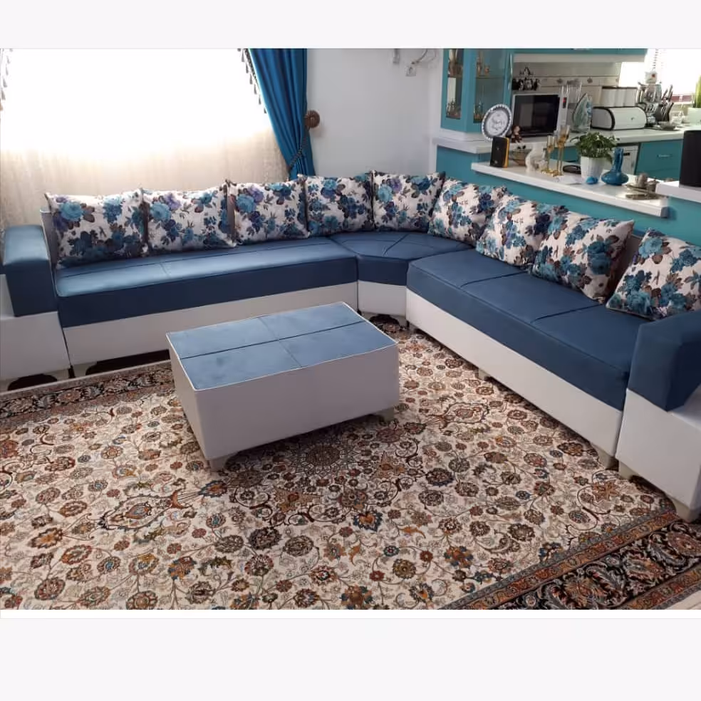 مبلمان حمید مبل دسته دوبل با پارچه مازراتی و اسفنج فوم 