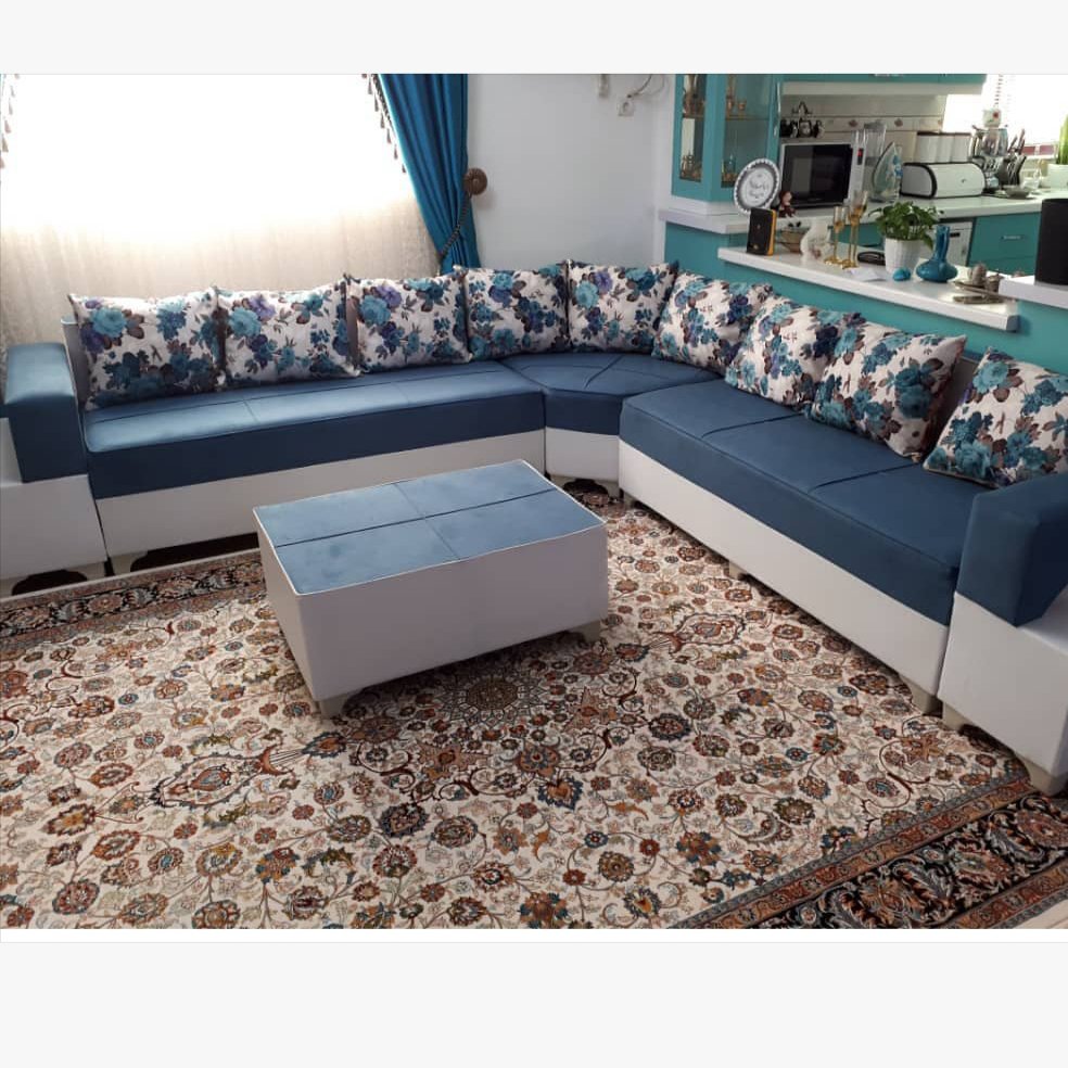 مبلمان حمید مبل دسته دوبل با پارچه مازراتی و اسفنج فوم 