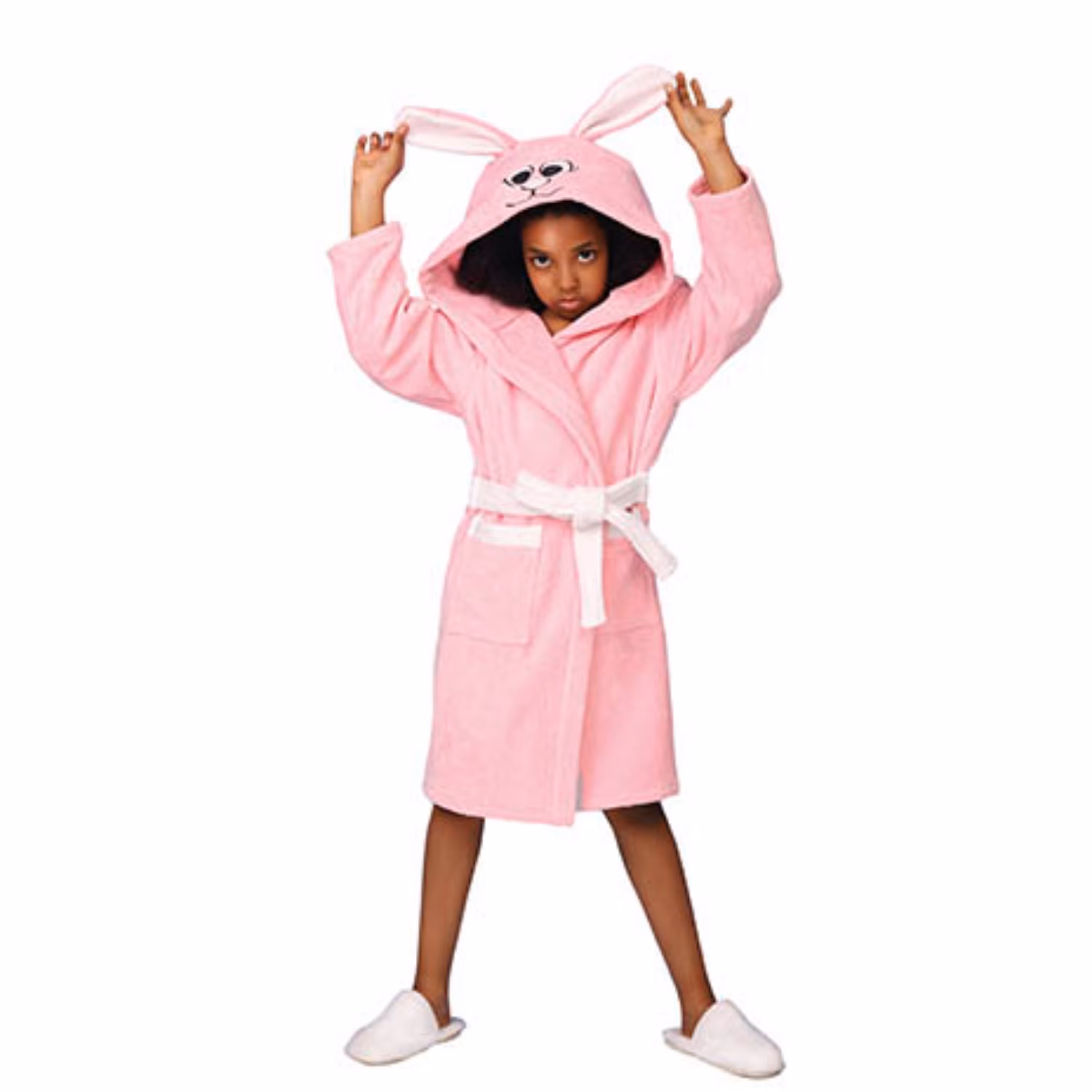 حوله تنپوش کودک پودایران طرح خرگوش صورتی سایز 90 (100درصد پنبه)ضدحساسیت و باکتری