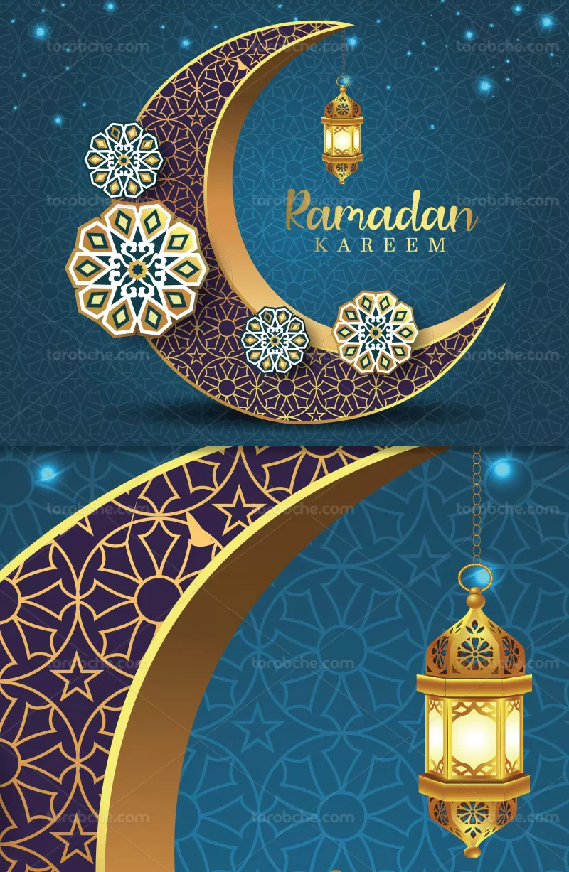 وکتور پس زمینه رمضان فیروزه ای | گرافیک با طعم تربچه