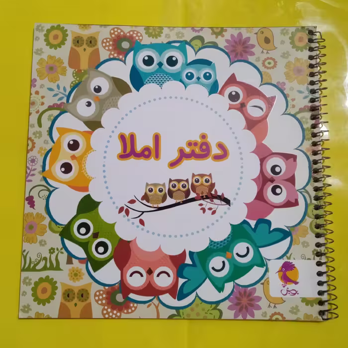 دفتر املا  توصیفی سیمی طرح جغد سایز خشتی(مربع) 50 برگ مناسب دختران و پسران اول تا ششم ابتدایی دارای رهنمودهای معلم