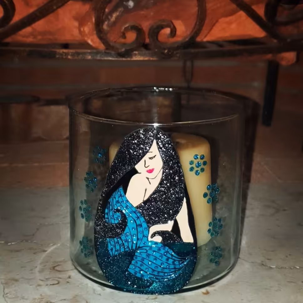 جا شمعی ویترای طرح پری دریایی 