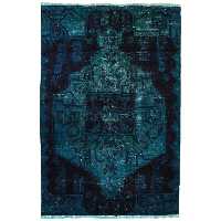 فرش دستبافت رنگ شده دو متری طرح وینتج کد 990388 (فروش چکی 6 ماهه با کد تخفیف farshgereh)