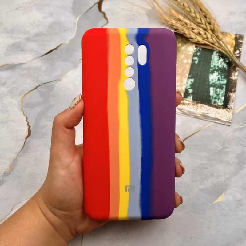 قاب گوشی Redmi 9 - Poco M2 سیلیکونی رنگین کمانی سورا پاک کنی کد 16470